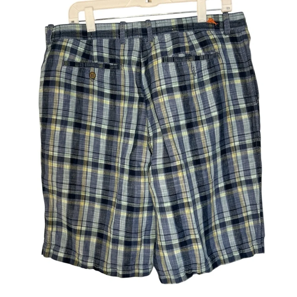 Tommy Bahama Flat Front Blue and Gray Shorts